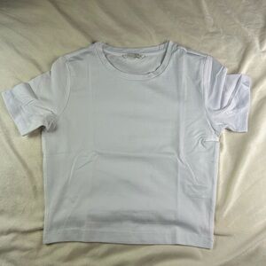 Zara Crisp White Crew Neck Tee